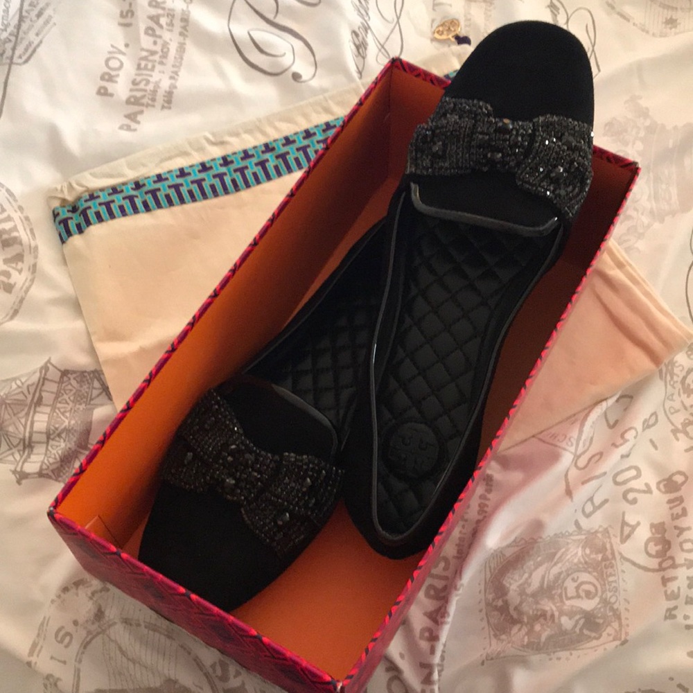 Tory Burch Carissa Smoking Slipper- SOHO LUX SUEDE